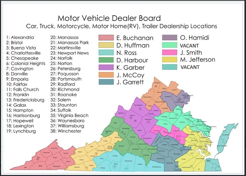 Updated 2026 Field Rep Map covering each field rep and their districts
