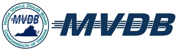 Motor Vehicle Dealer Board Logo Blue and White