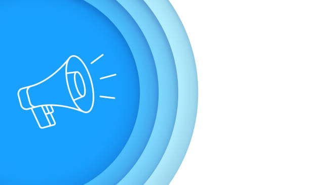 Dealer Talk Contact Us, Blue Megaphone with radius